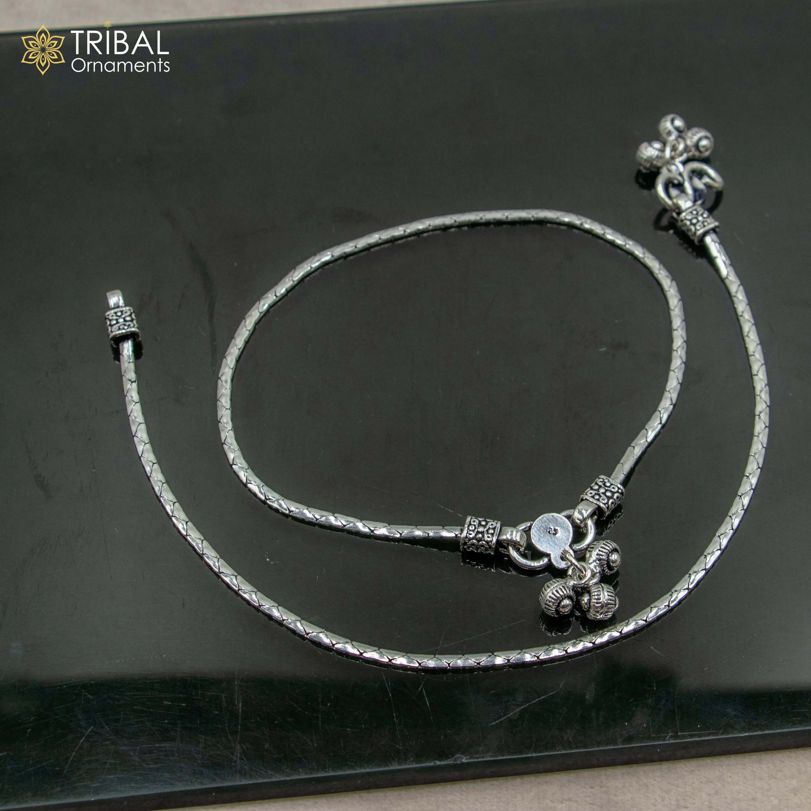 10.5" 925 sterling silver handmade stylish chain anklets foot bracelet ,ankle bracelet belly dance jewelry ank714