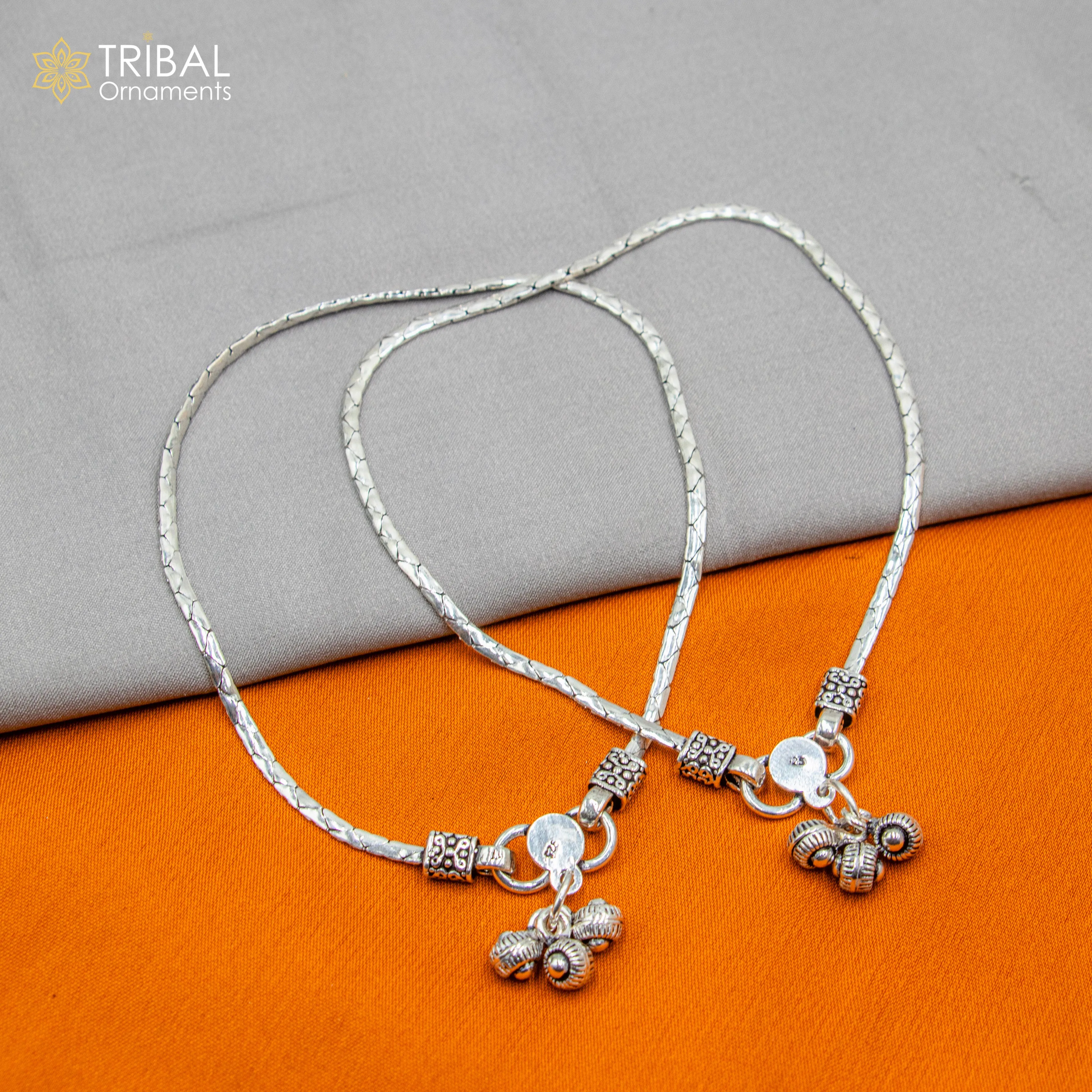 10.5" 925 sterling silver handmade stylish chain anklets foot bracelet ,ankle bracelet belly dance jewelry ank714