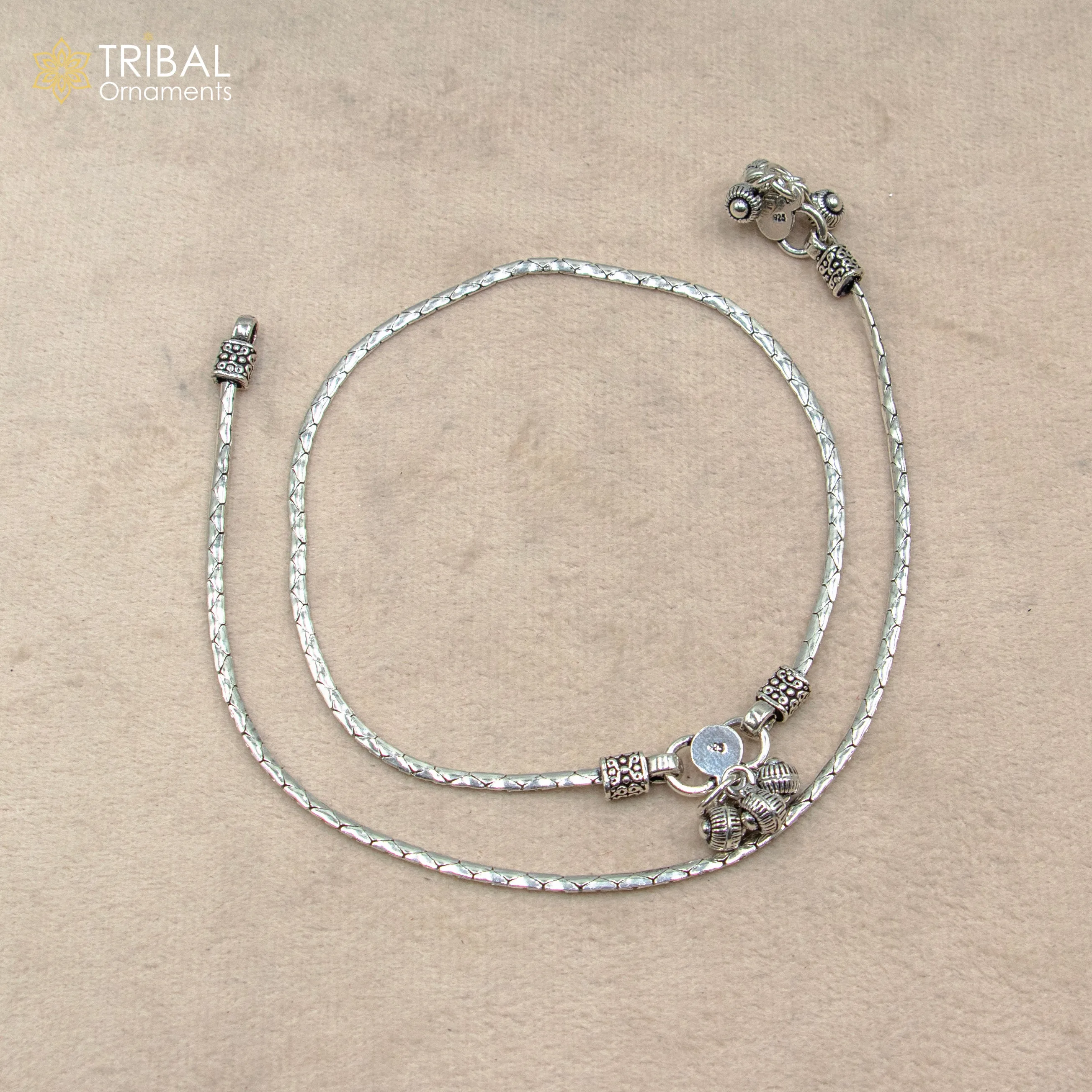 10.5" 925 sterling silver handmade stylish chain anklets foot bracelet ,ankle bracelet belly dance jewelry ank714