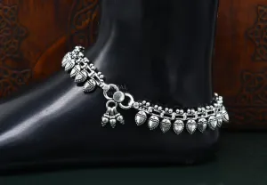10.8" 925 sterling silver anklet feet bracelet gorgeous antique design tribal wedding stylish anklet belly dance jewelry HNank435