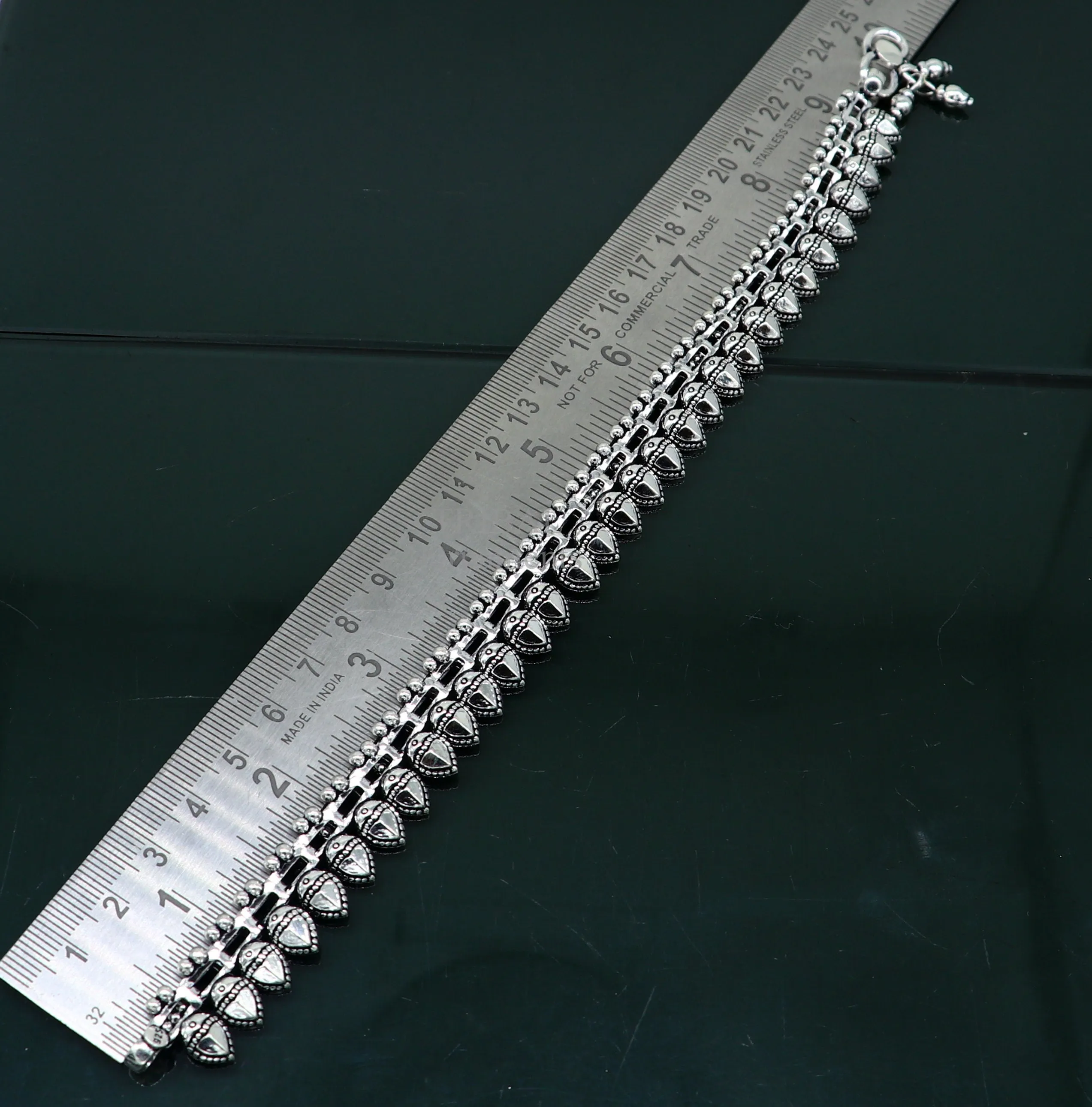 10.8" 925 sterling silver anklet feet bracelet gorgeous antique design tribal wedding stylish anklet belly dance jewelry HNank435