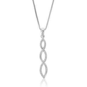 1/10 cttw Lab Grown Diamond Pendant Necklace .925 Sterling Silver 1/5 Inch With 18 Inch Chain