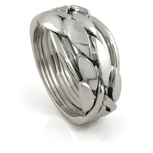 14K Gold 7 band Puzzle Ring 7BCG