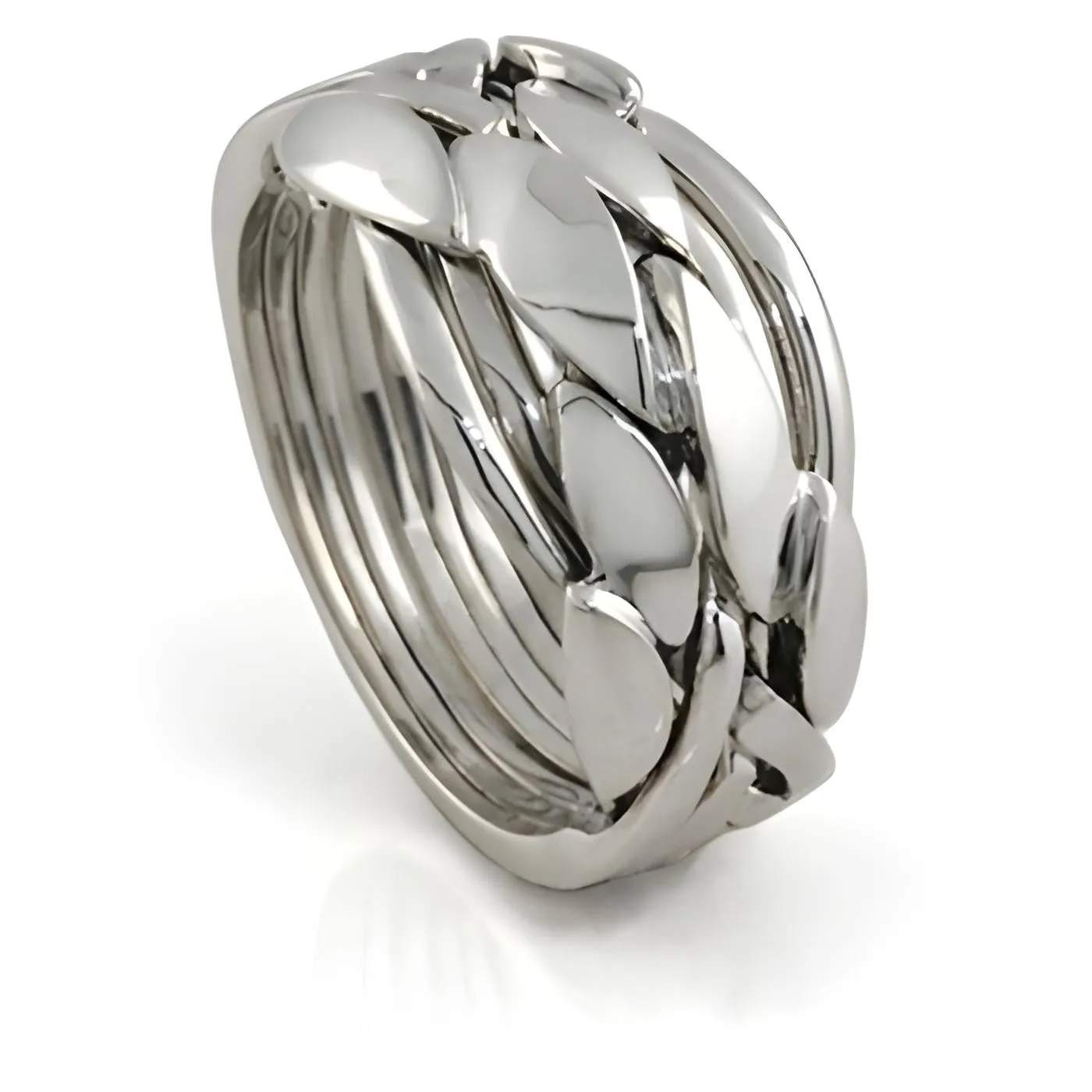 14K Gold 7 band Puzzle Ring 7BCG