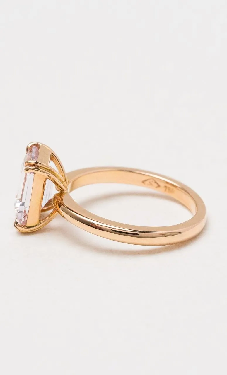 18K RG Solitaire Baby Pink Sapphire Ring