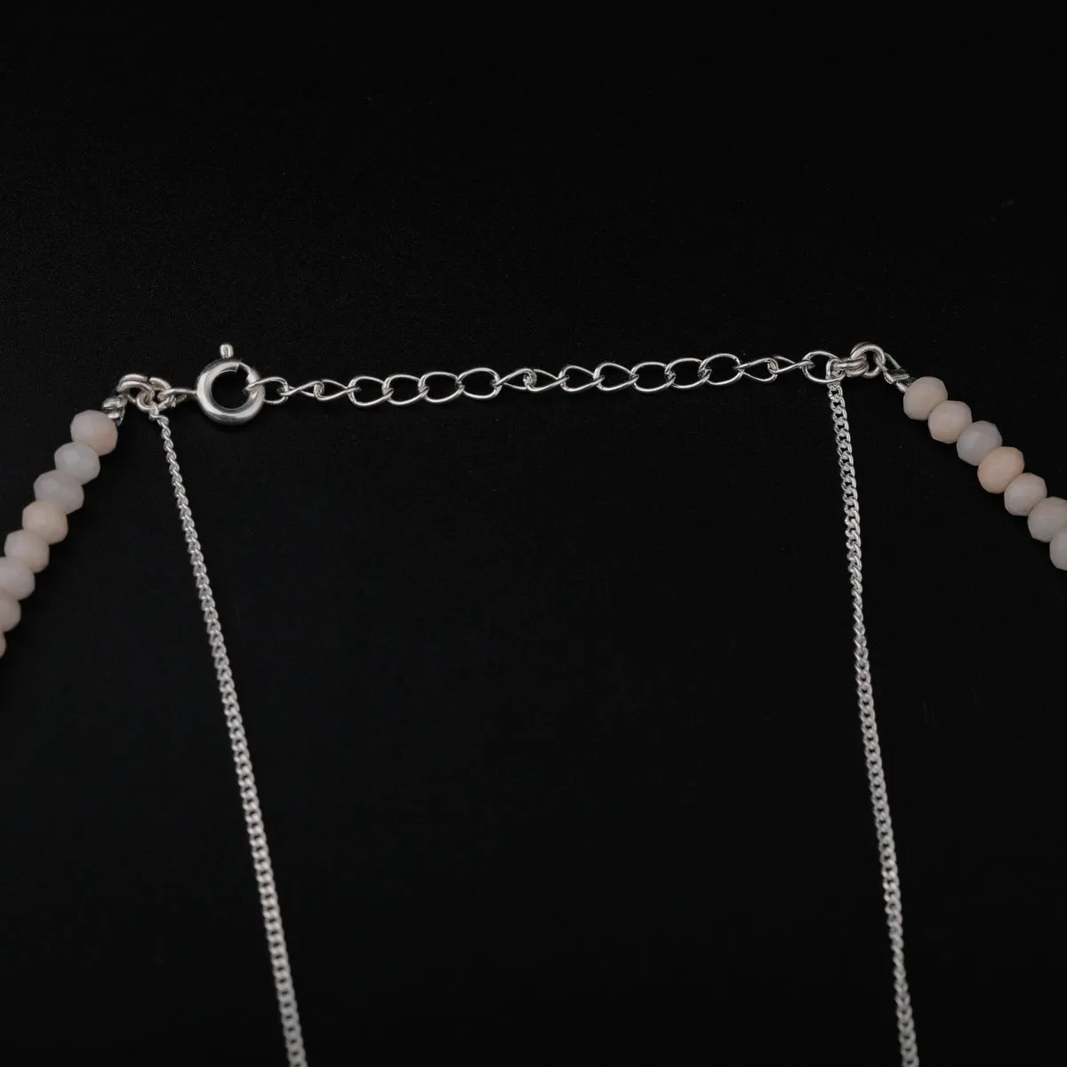 2 layers Silver Necklace with Moonstone