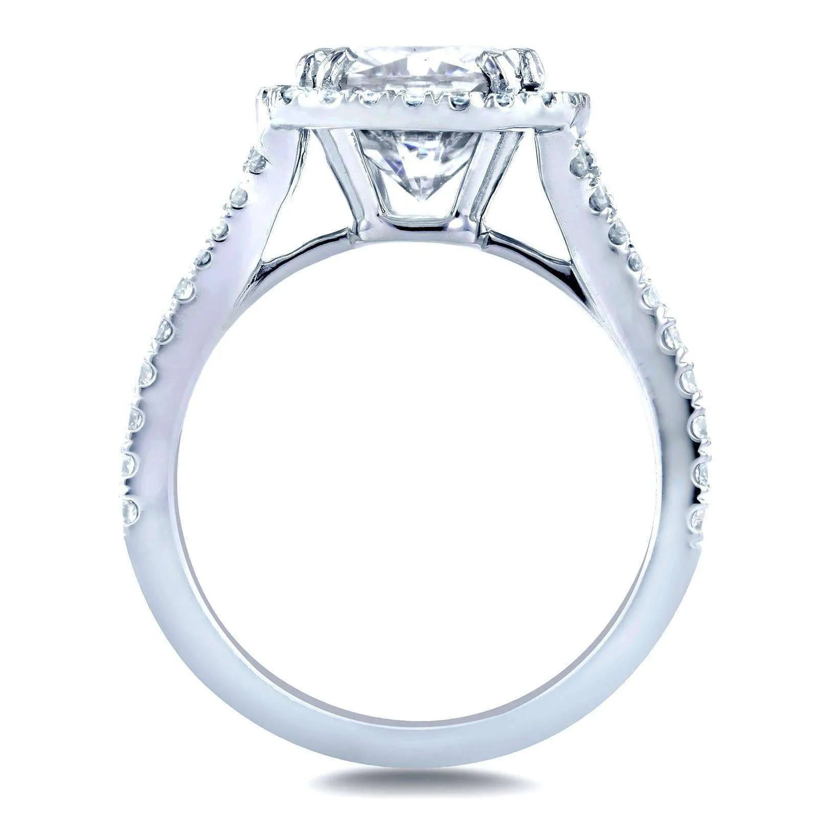 4ct.tw Halo Stacked Bridal Set - Platinum