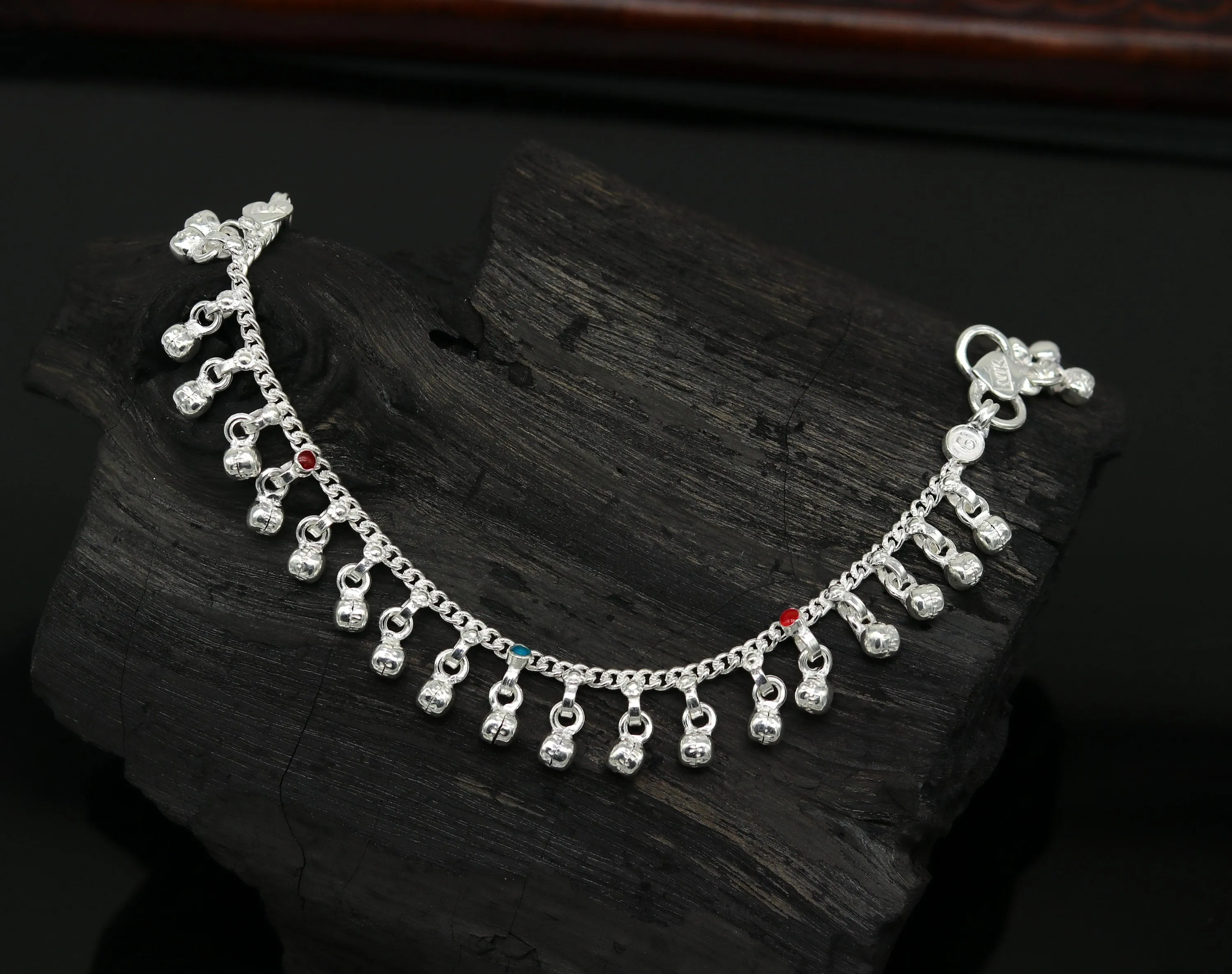 5.8" long trendy stylish baby anklets bracelet, single chain jingling belly ankle bracelet, personalized gifting kids jewelry ank254