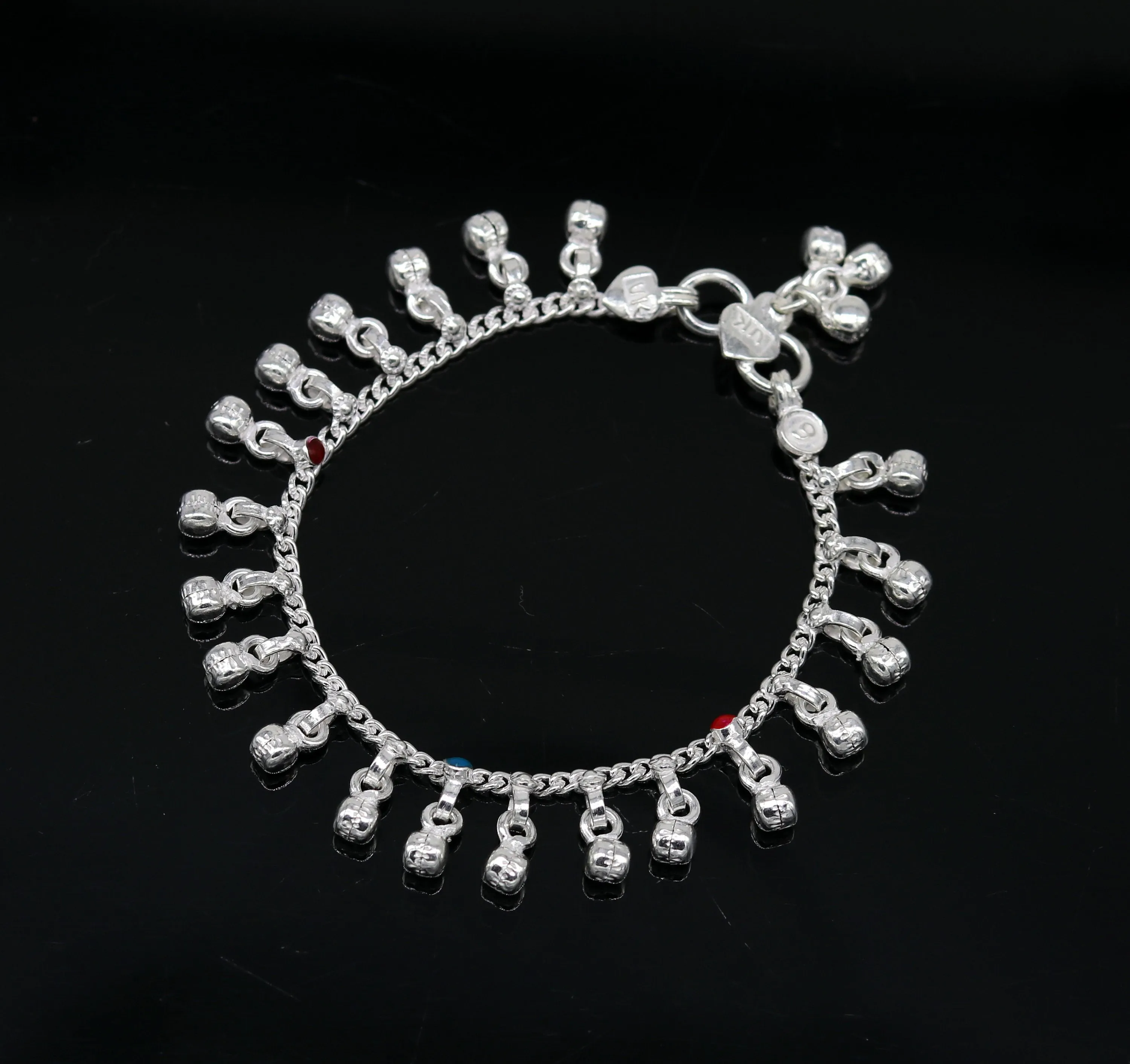 5.8" long trendy stylish baby anklets bracelet, single chain jingling belly ankle bracelet, personalized gifting kids jewelry ank254