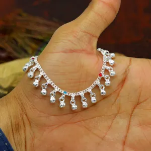 5.8" long trendy stylish baby anklets bracelet, single chain jingling belly ankle bracelet, personalized gifting kids jewelry ank254
