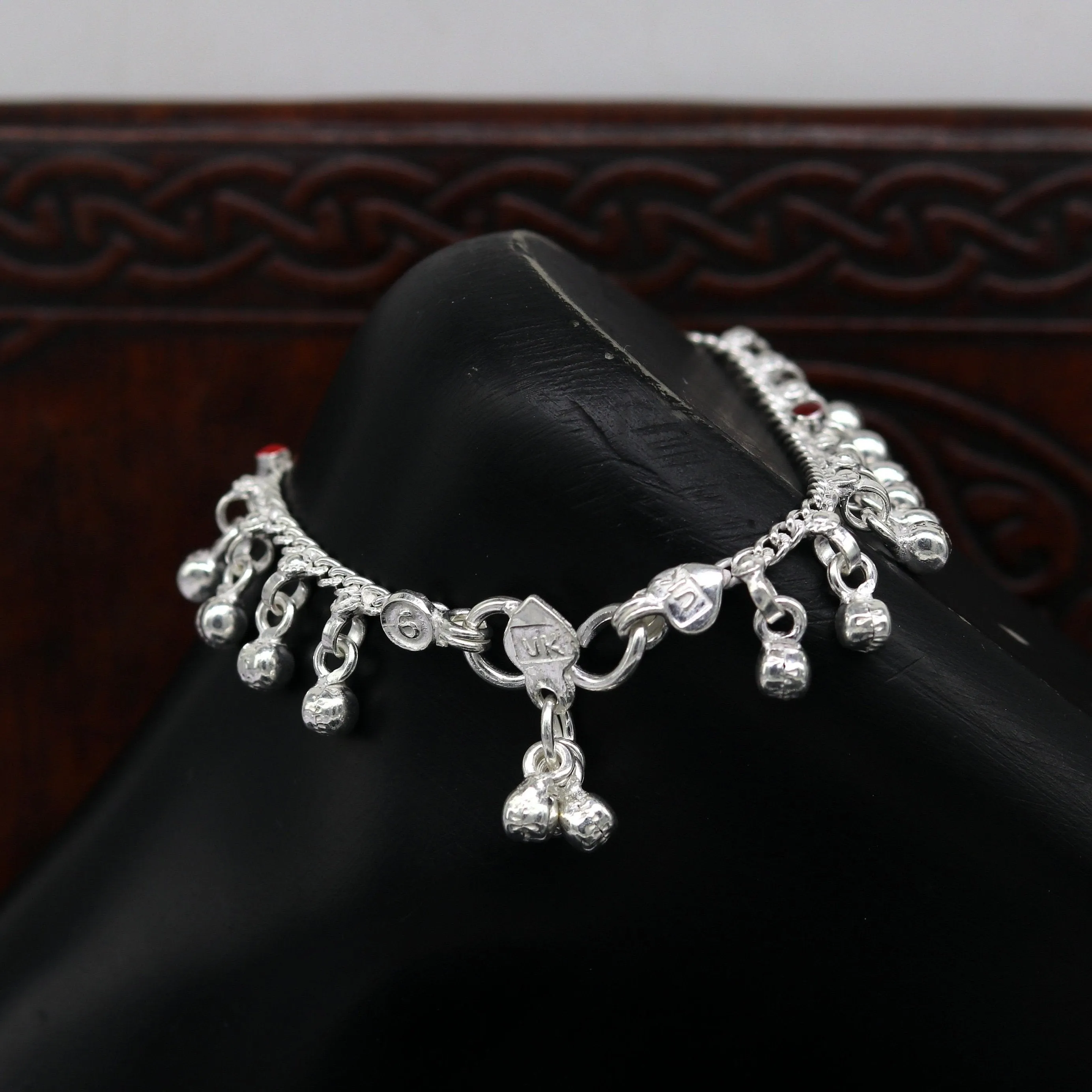 5.8" long trendy stylish baby anklets bracelet, single chain jingling belly ankle bracelet, personalized gifting kids jewelry ank254