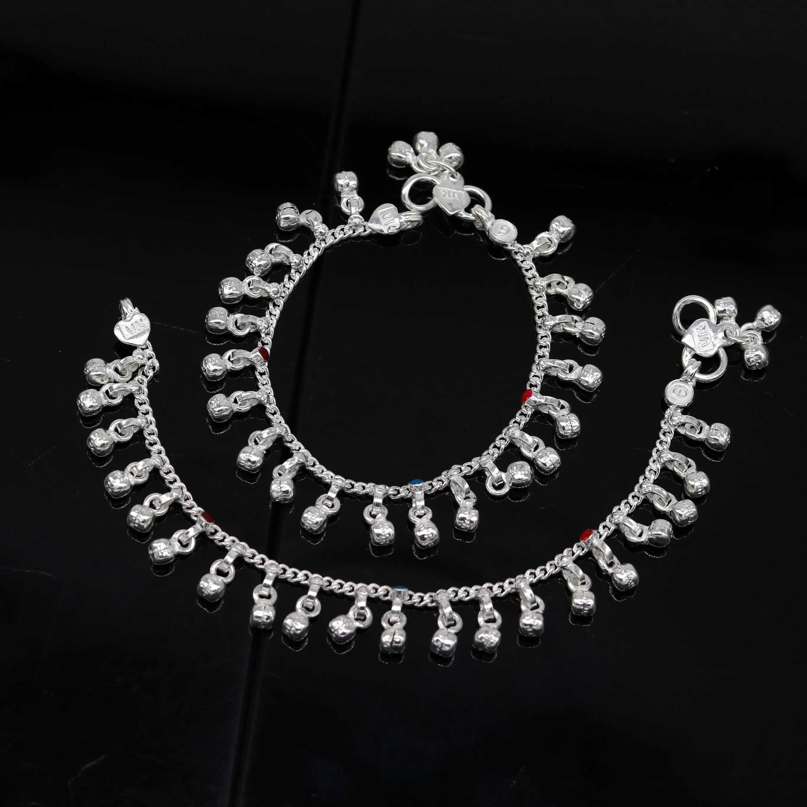 5.8" long trendy stylish baby anklets bracelet, single chain jingling belly ankle bracelet, personalized gifting kids jewelry ank254