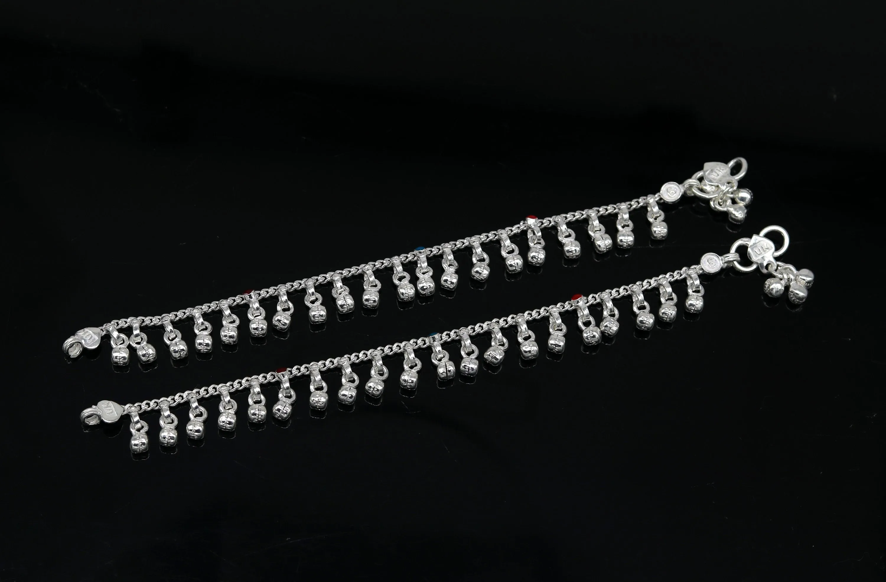 5.8" long trendy stylish baby anklets bracelet, single chain jingling belly ankle bracelet, personalized gifting kids jewelry ank254
