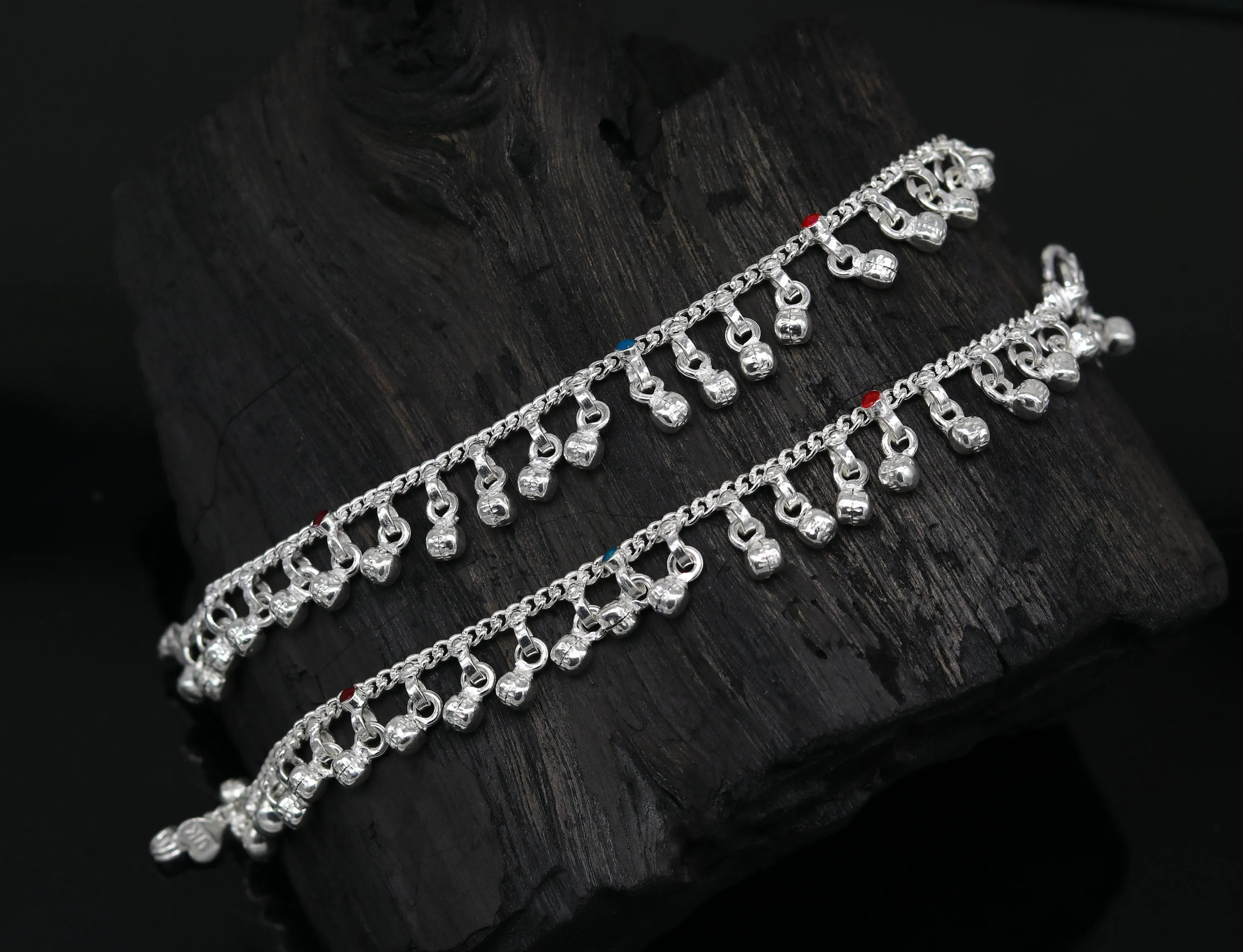 5.8" long trendy stylish baby anklets bracelet, single chain jingling belly ankle bracelet, personalized gifting kids jewelry ank254