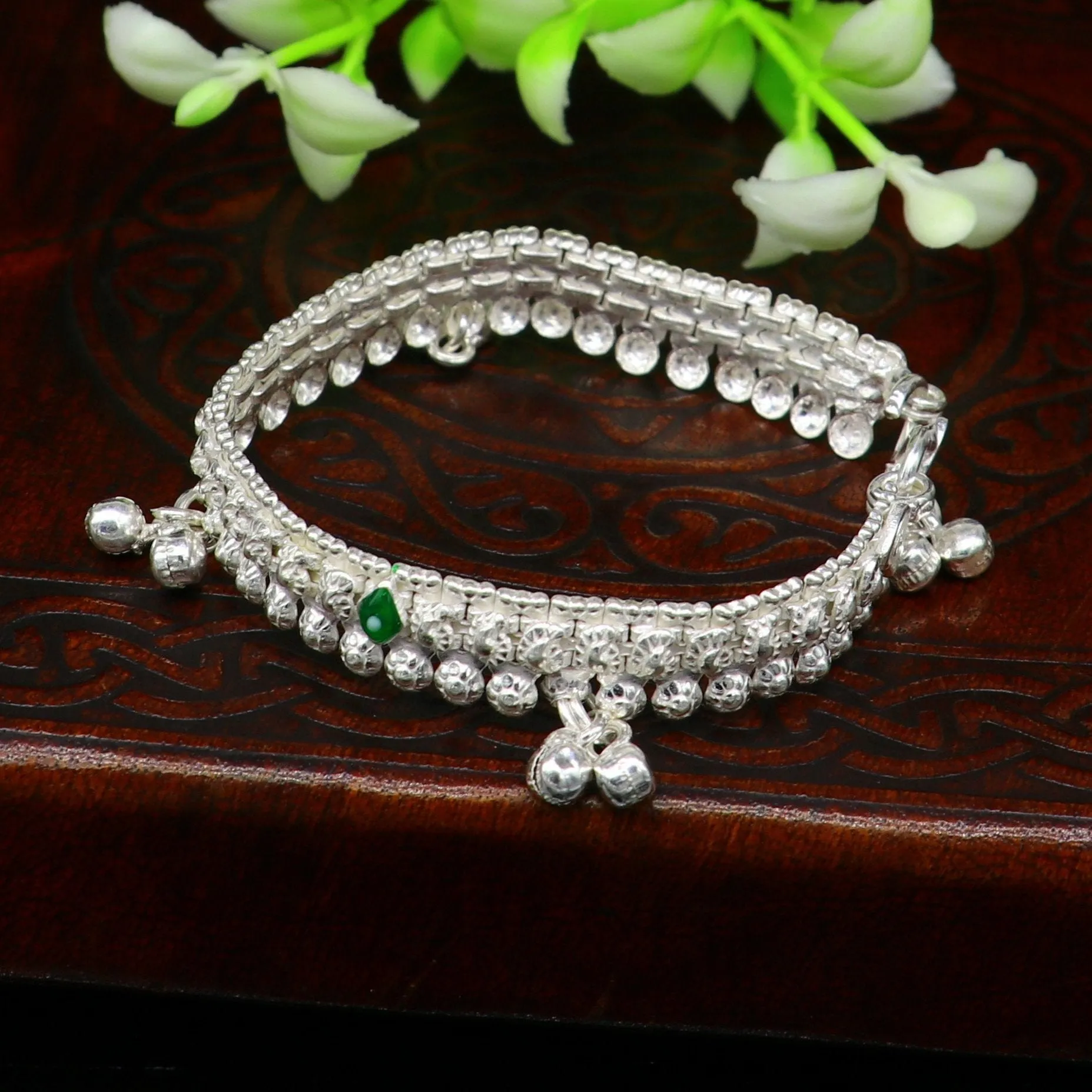 6" inches Sterling silver customized silver ankle bracelet new born baby anklets Jingling charm anklets foot fancy stylish jewelry ank277