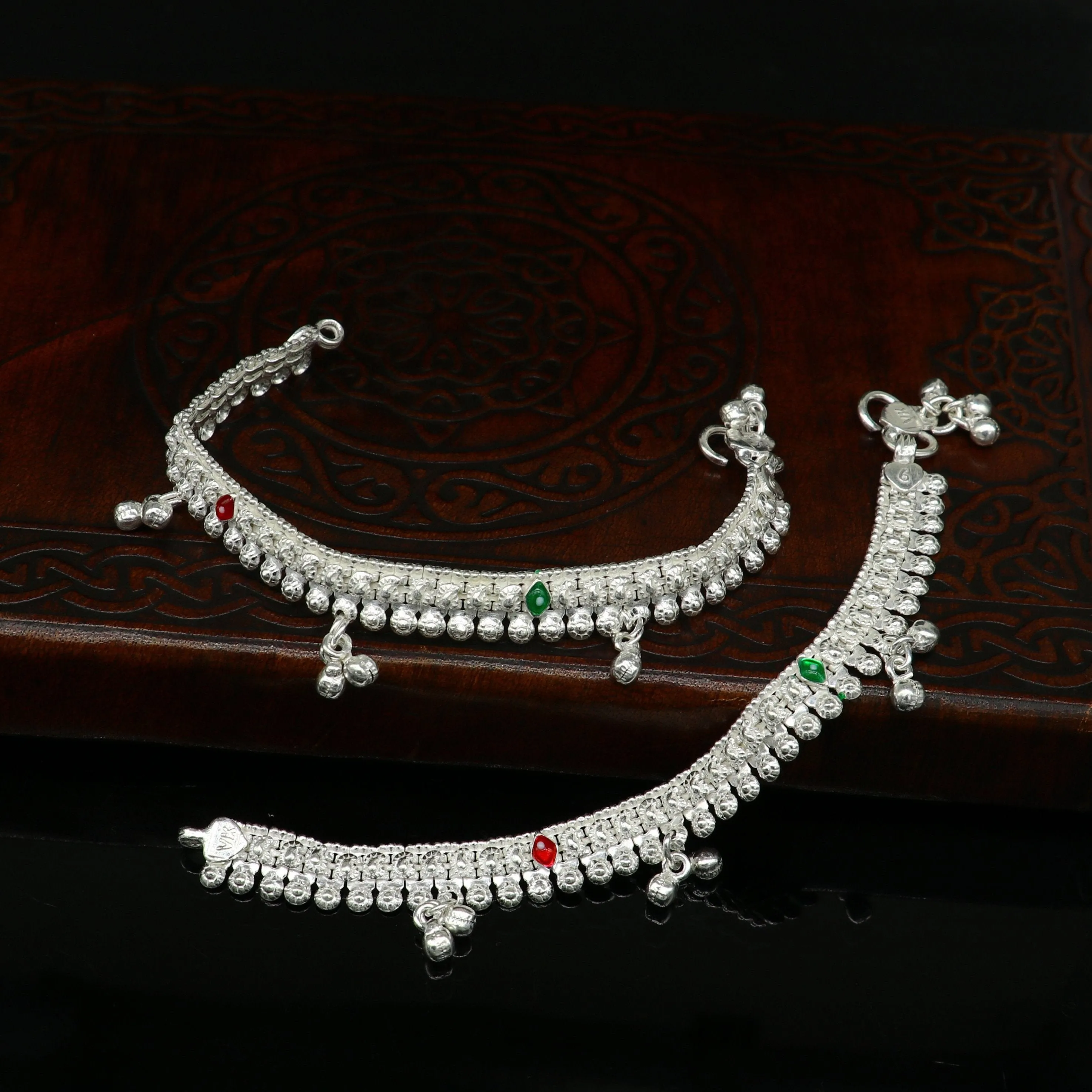 6" inches Sterling silver customized silver ankle bracelet new born baby anklets Jingling charm anklets foot fancy stylish jewelry ank277