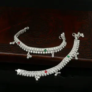 6" inches Sterling silver customized silver ankle bracelet new born baby anklets Jingling charm anklets foot fancy stylish jewelry ank277