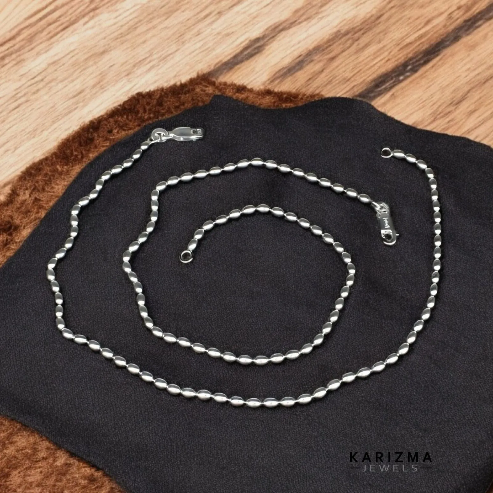 925 Sterling Silver Excellent gifting Oval Ball Design girlish Anklets Ankle Bracelet 10.3"