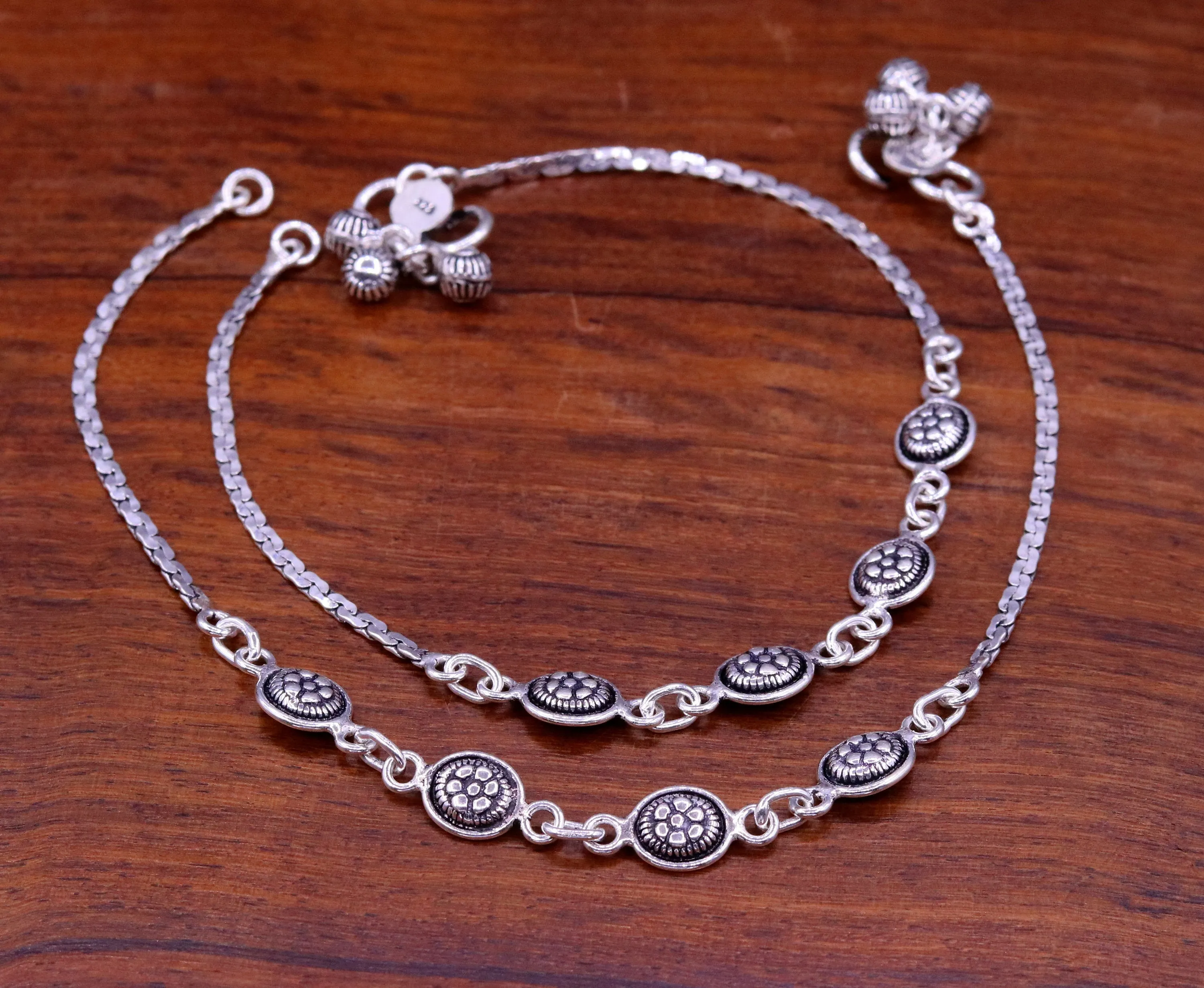 925 sterling silver fabulous ankle bracelet, flower design trendy silver anklets, charm ankle bracelet, feet bracelet stylish gift ank81