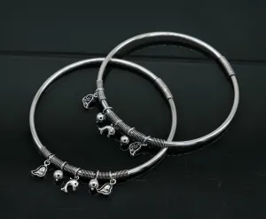 925 sterling silver handmade Customized design charm foot kada bracelet, excellent tribal ankle kada tribal belly dance jewelry nsfk27