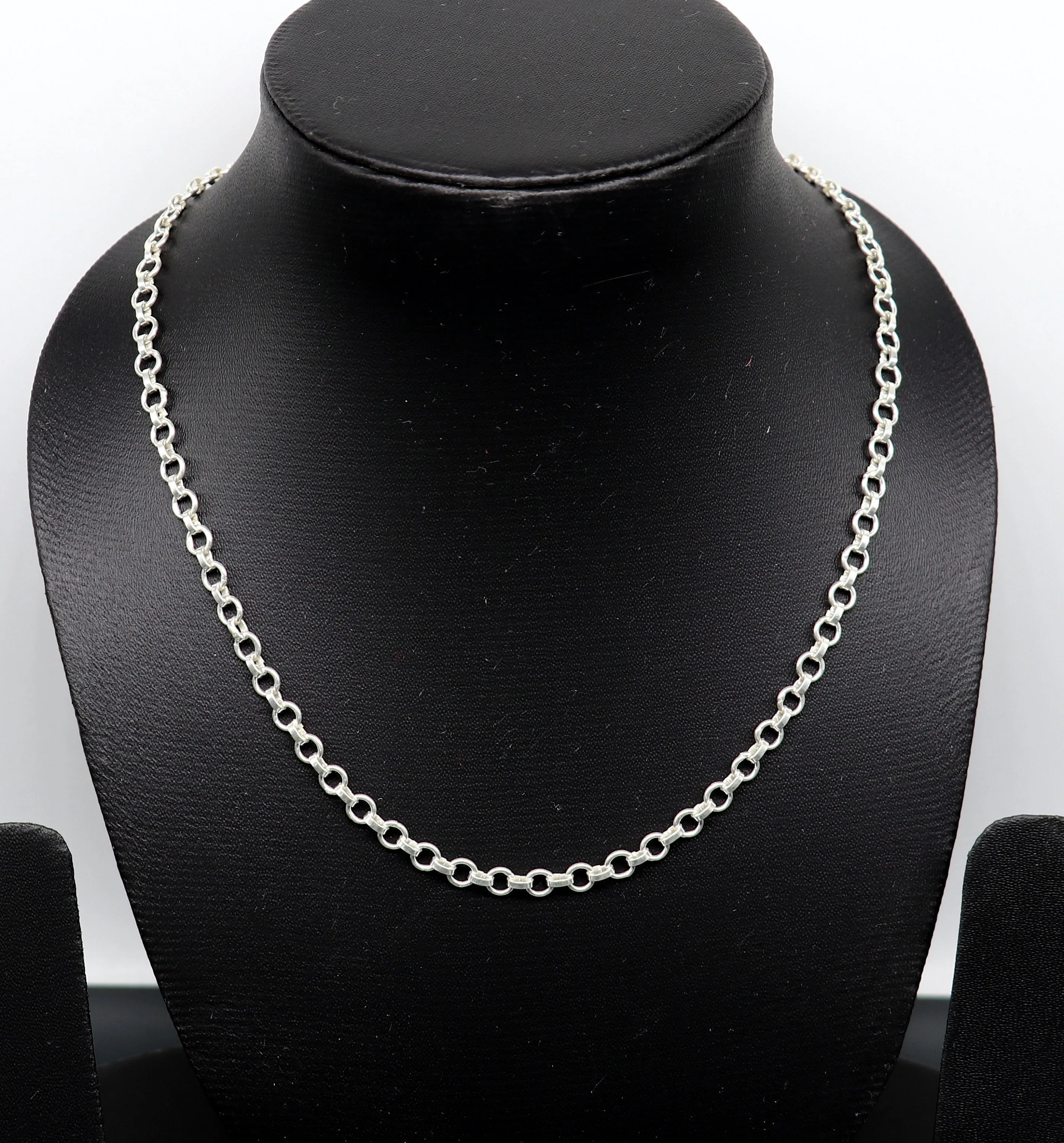 925 sterling silver handmade link rolo chain necklace or belly chain or bracelet or anklets all in one chain stylish fancy jewelry ch107
