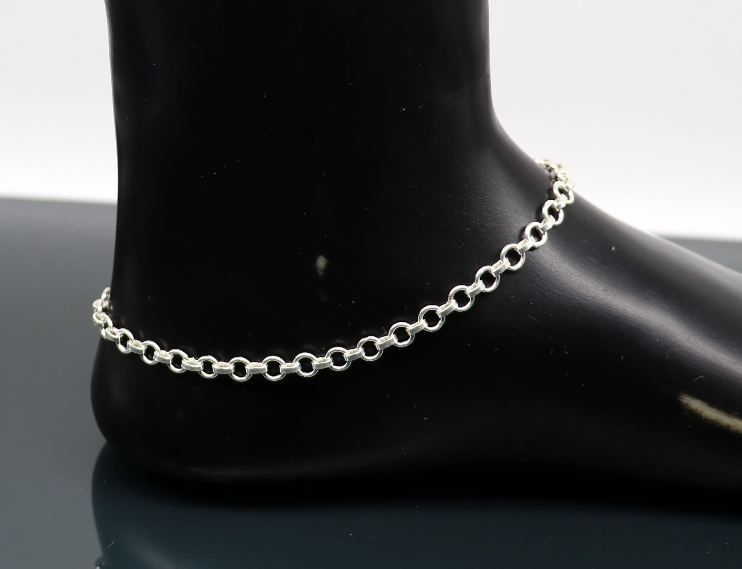 925 sterling silver handmade link rolo chain necklace or belly chain or bracelet or anklets all in one chain stylish fancy jewelry ch107