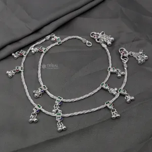 925 sterling silver handmade stylish anklets amazing Ankle bracelet for gifting belly dance ethnic jewelry ank640