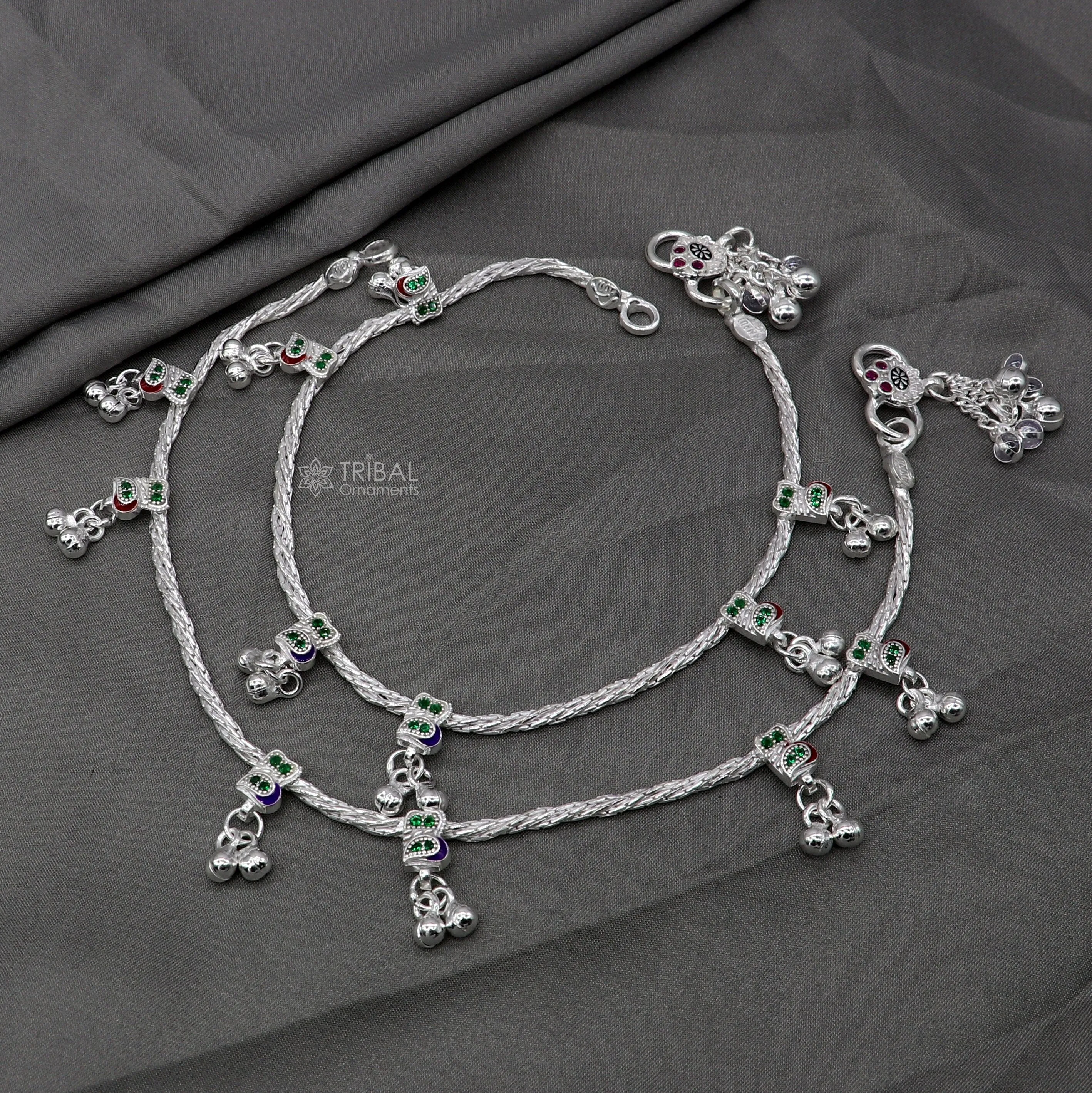 925 sterling silver handmade stylish anklets amazing Ankle bracelet for gifting belly dance ethnic jewelry ank640