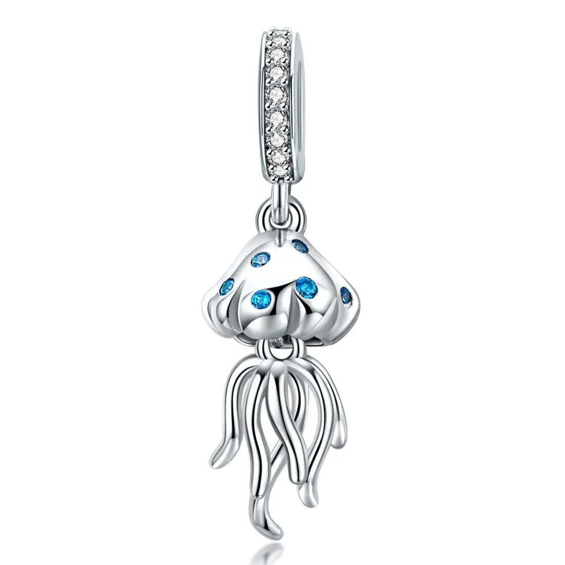 925 Sterling Silver Jellyfish Pendant For Bracelets & Necklaces