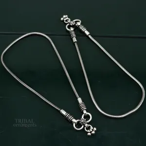 925 sterling silver round snake chain ankle bracelet, excellent customized trendy stylish anklets bracelet belly dance jewelry nank427