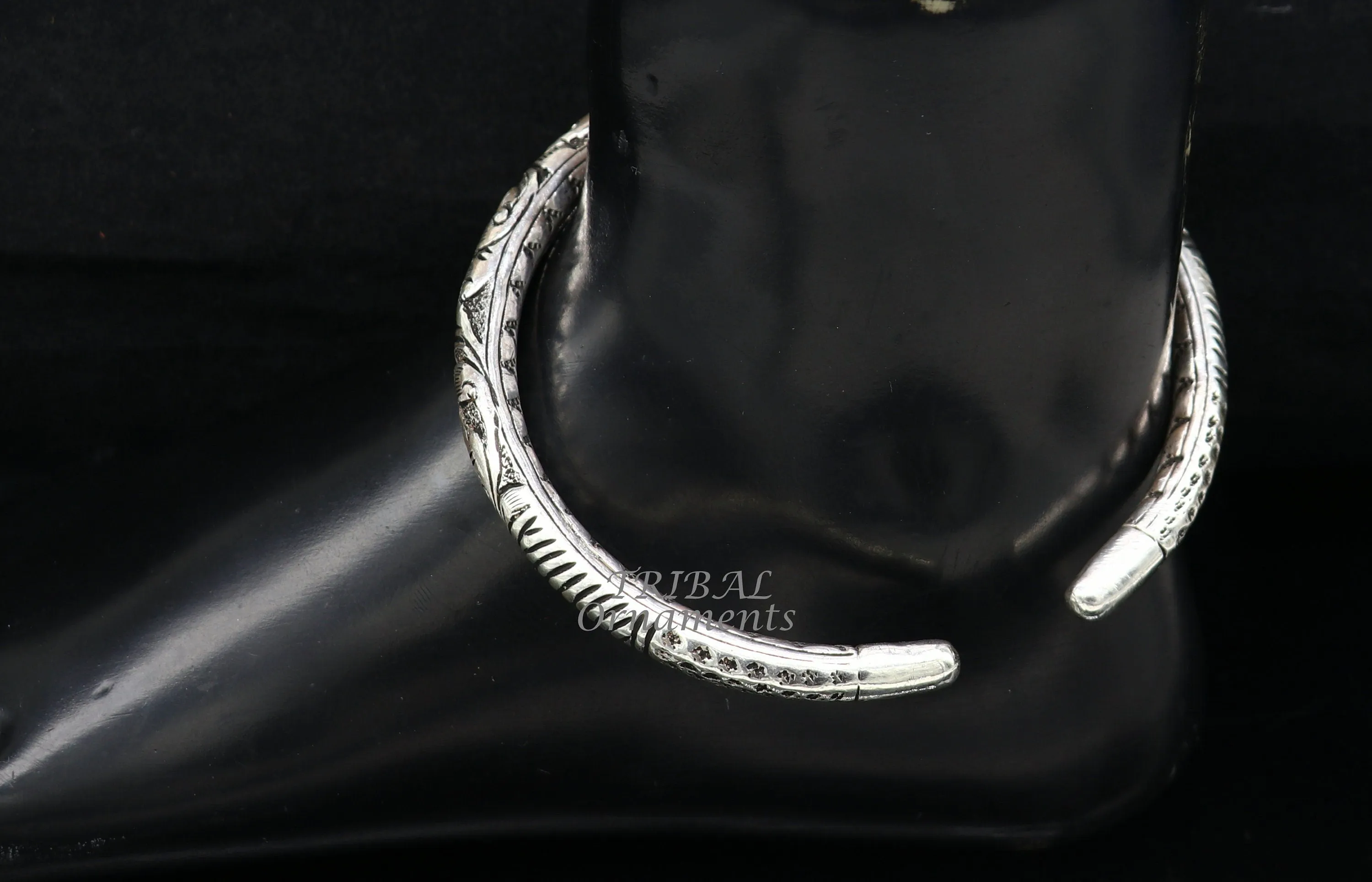 925 sterling silver Vintage antique design handmade gorgeous oxidized foot kada ankle bracelet tribal ethnic silver jewelry nsfk71