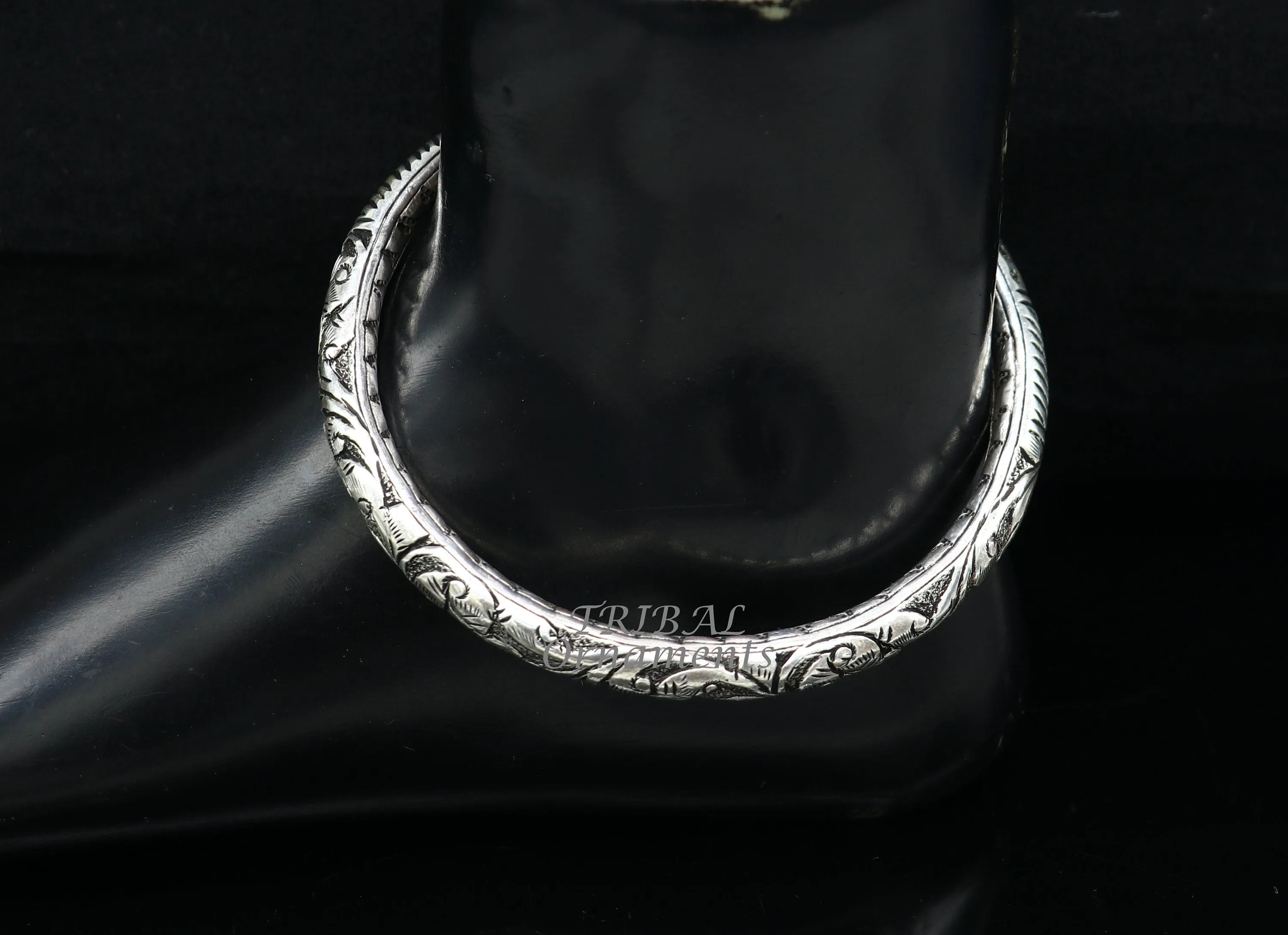 925 sterling silver Vintage antique design handmade gorgeous oxidized foot kada ankle bracelet tribal ethnic silver jewelry nsfk71