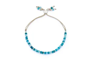 Arabella Apatite & Blue Topaz Silver Slider Bracelet