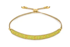 Aslan Gold & Lime Beaded Friendship Bracelet