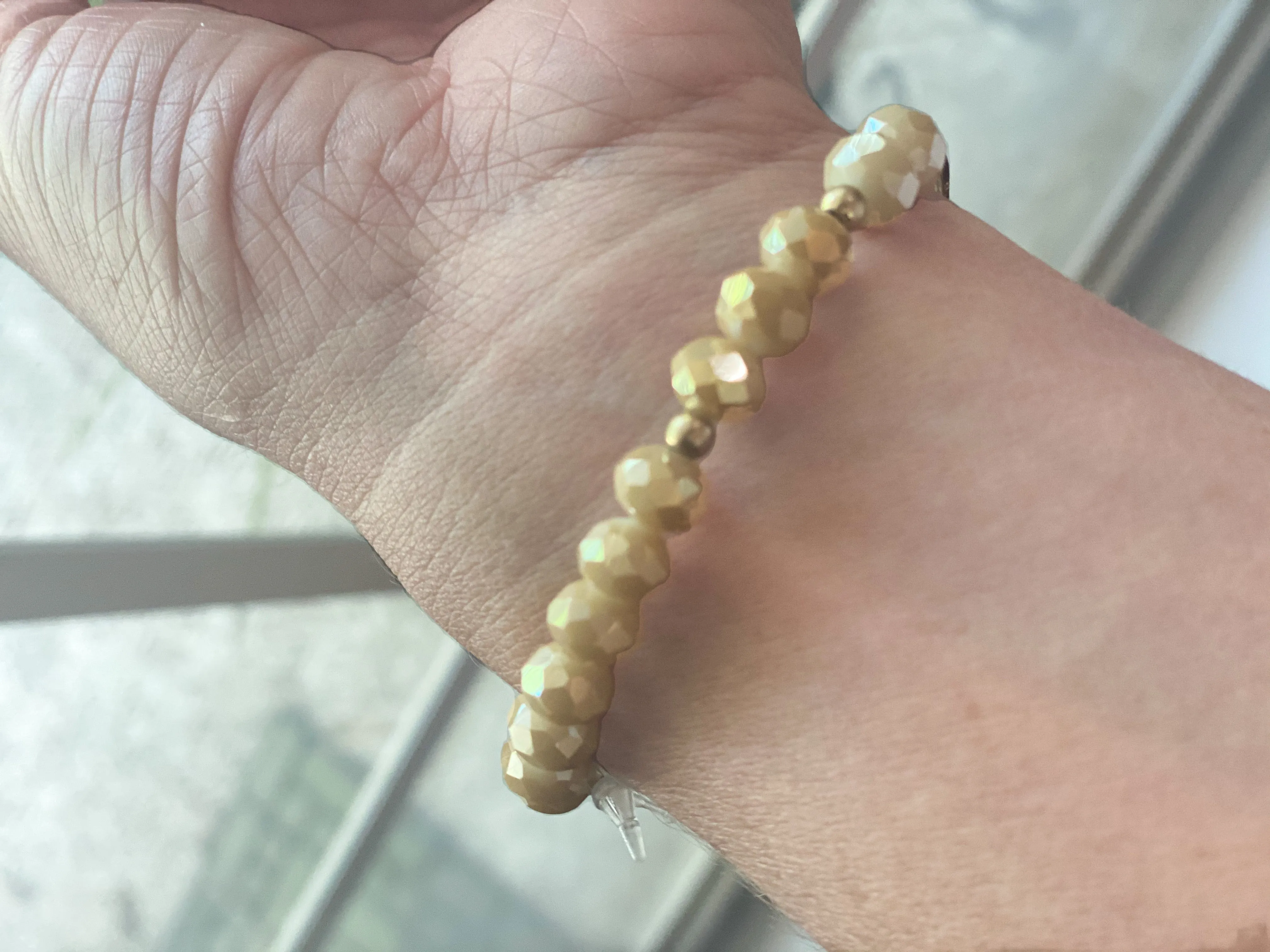 Beaded Stretch Cross Bracelet