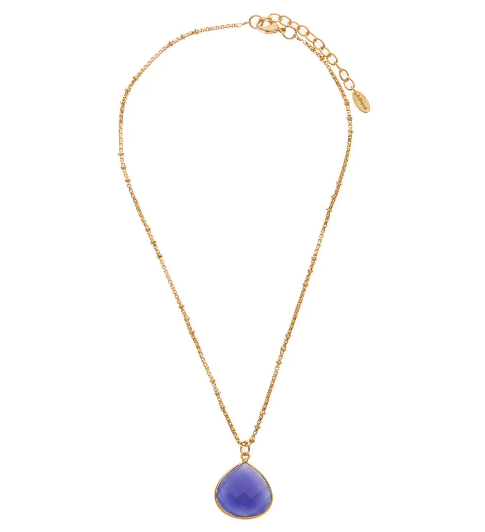 Blue Denim Chalcedony Stone Necklace