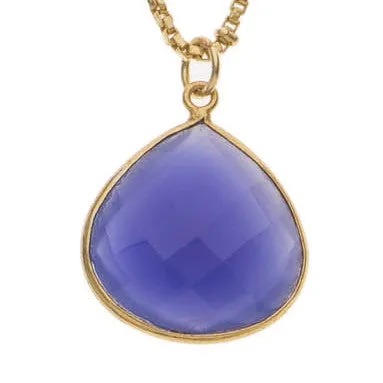 Blue Denim Chalcedony Stone Necklace