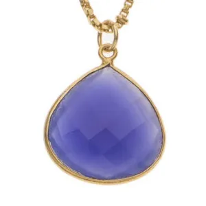 Blue Denim Chalcedony Stone Necklace