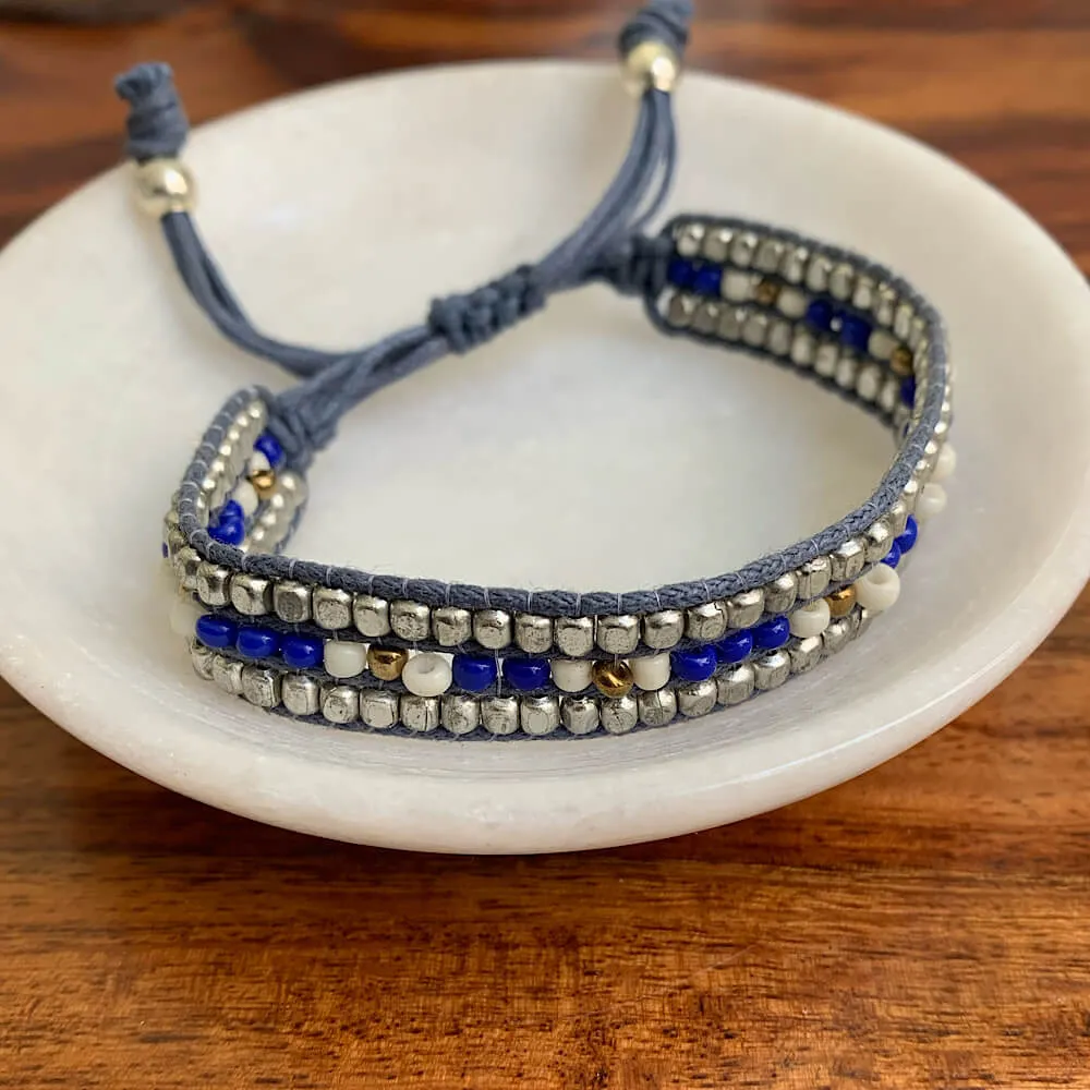 Blue Hue Tri Bracelet