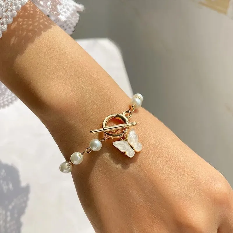 Boho Thick Gold Color Charm Bracelets Bangles New Fashion Jewelry 4pcs Punk Curb Cuban Chain Bracelets Set for Women Gifts