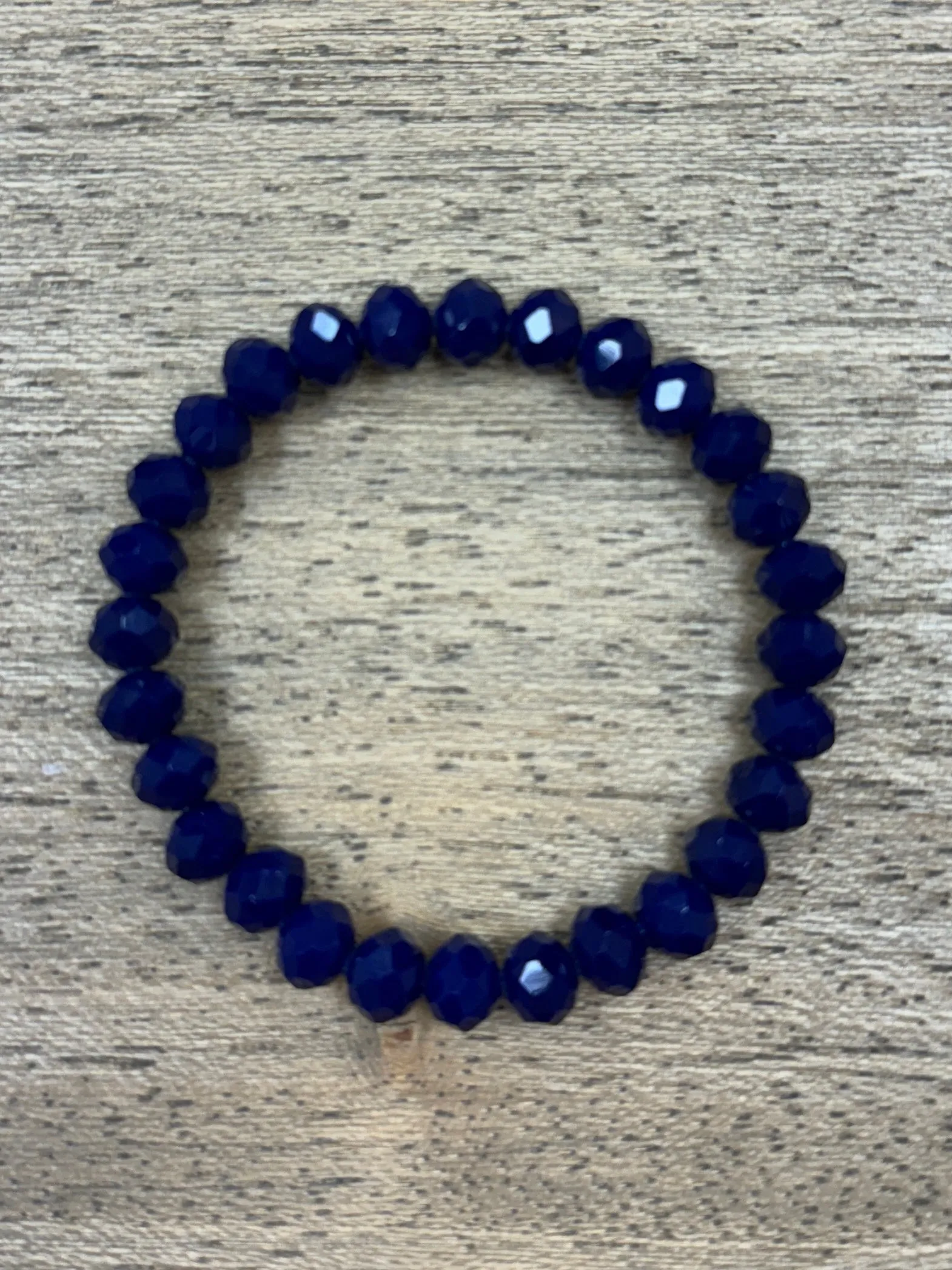 Bright Navy Faceted Rondelle 8mm Bracelet