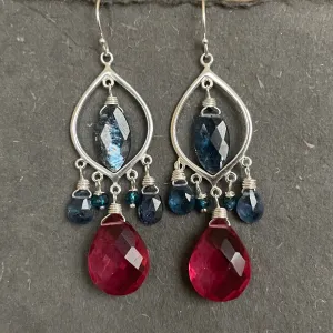 Captivating Kyanite and Sapphire Pink Earrings