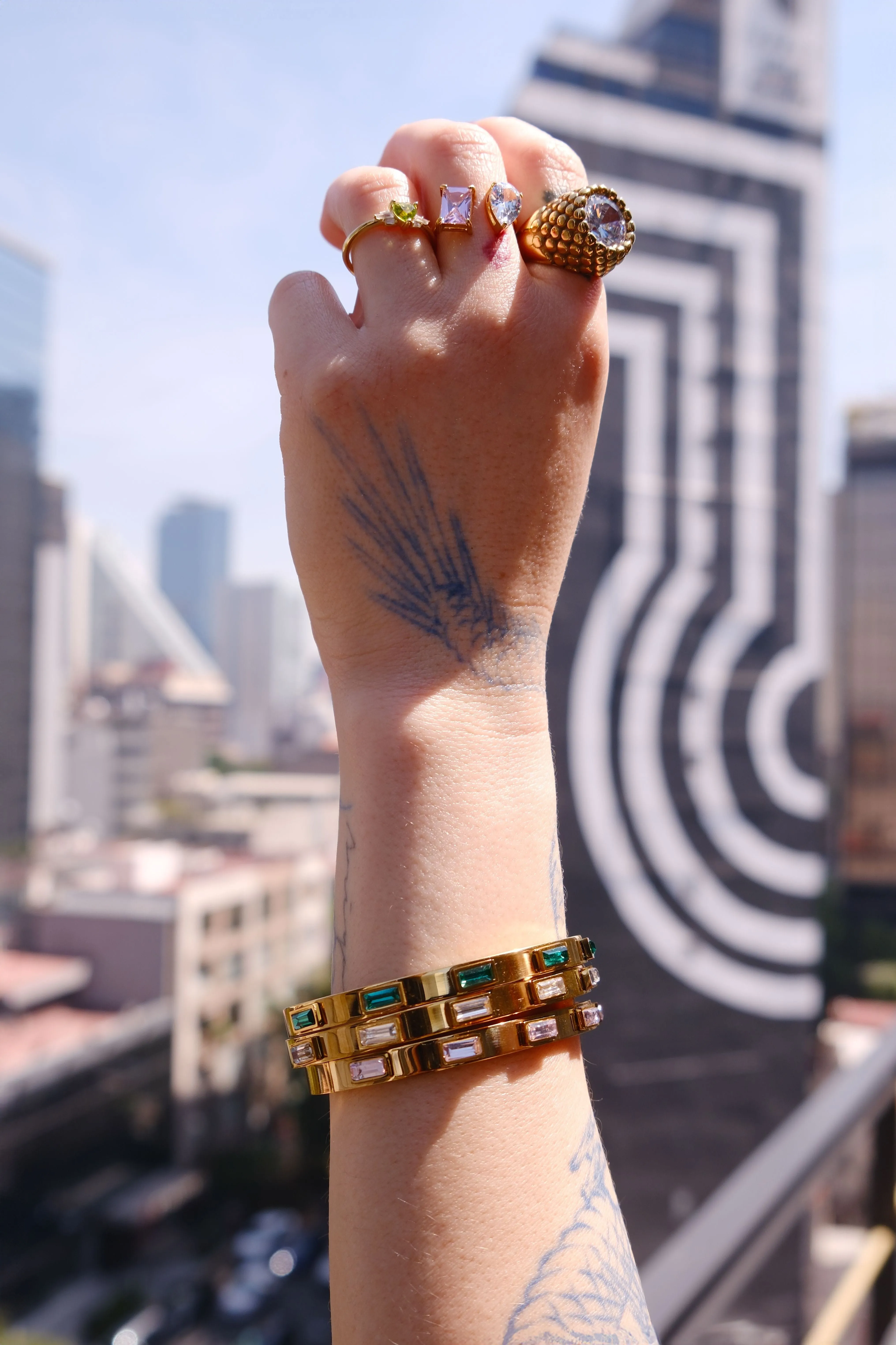 Chunky Zircon Signet Stacking Ring