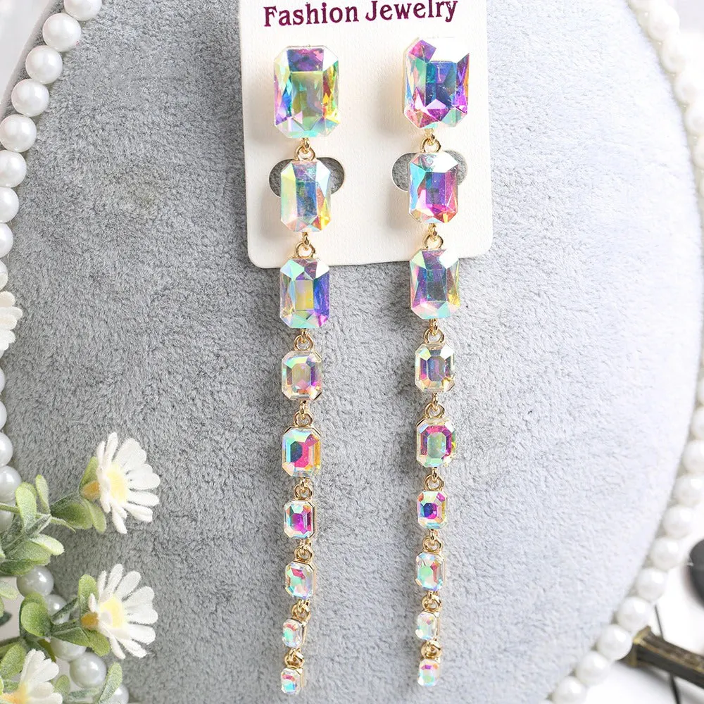 Colorful Statement Earrings Women Rhinestone Earrings for Women and Girls (E936)