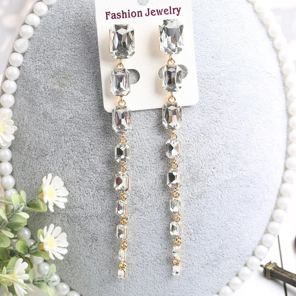 Colorful Statement Earrings Women Rhinestone Earrings for Women and Girls (E936)