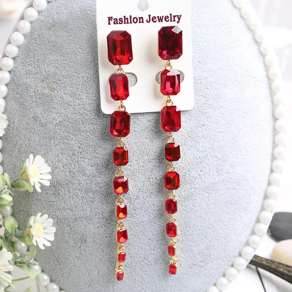 Colorful Statement Earrings Women Rhinestone Earrings for Women and Girls (E936)