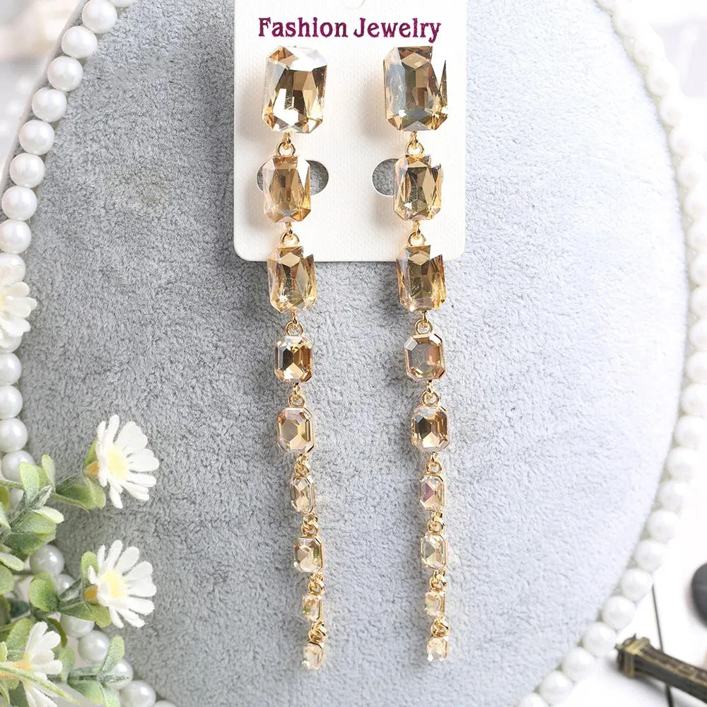 Colorful Statement Earrings Women Rhinestone Earrings for Women and Girls (E936)