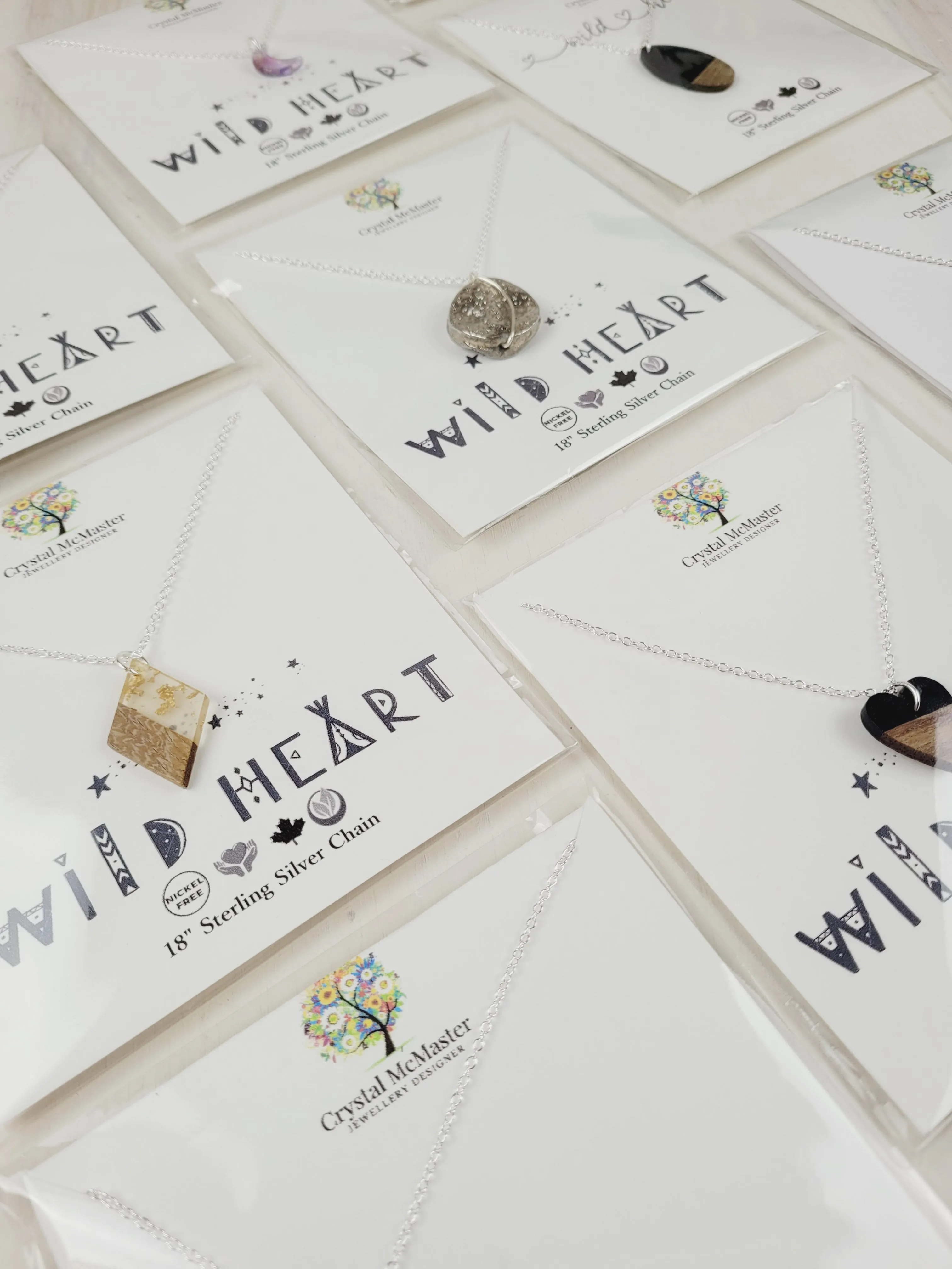 Crystal McMaster Jewellery, Sterling Silver Necklaces- Wild Heart Collection