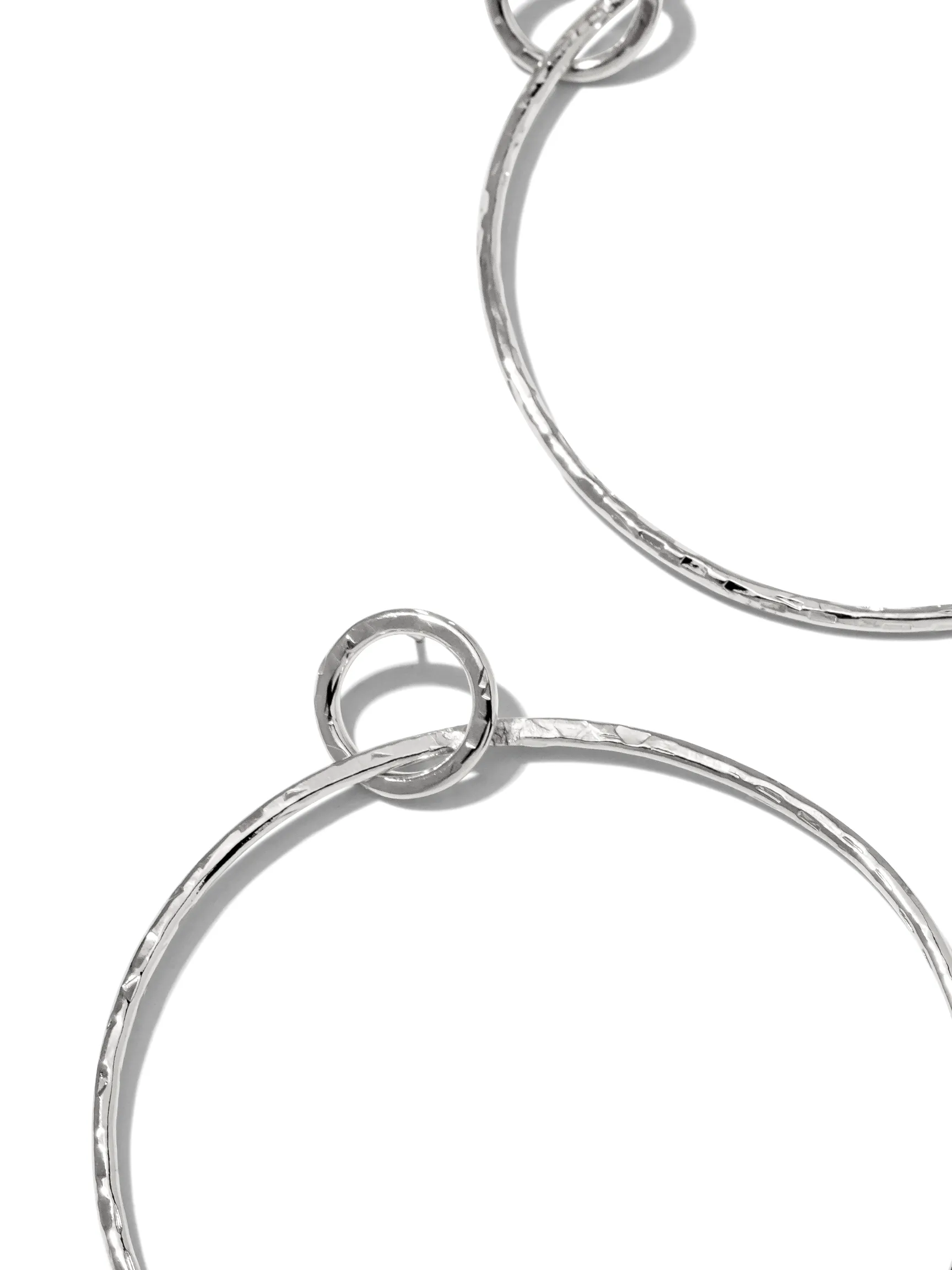Ellen Large Textured Hoop Post Earrings