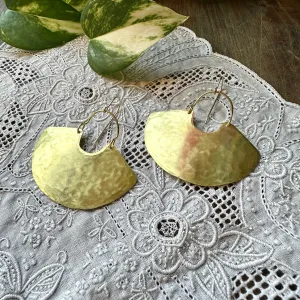 Enarmoured // Goddess Shield Earrings Hammered Bronze